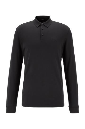 Koszulki Polo BOSS Long Sleeved Czarne Męskie (Pl16135)